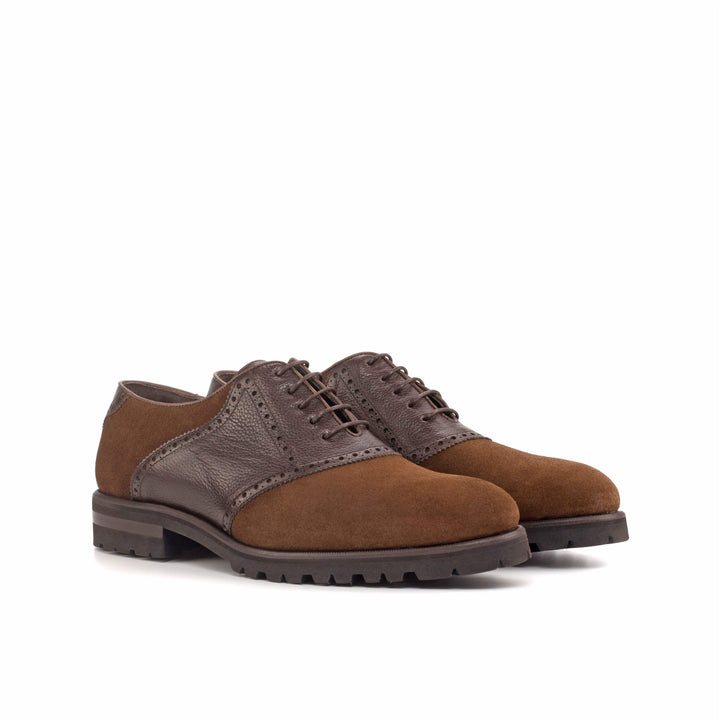 Men's Saddle Shoes Leather Brown Dark Brown 4594 3- MERRIMIUM