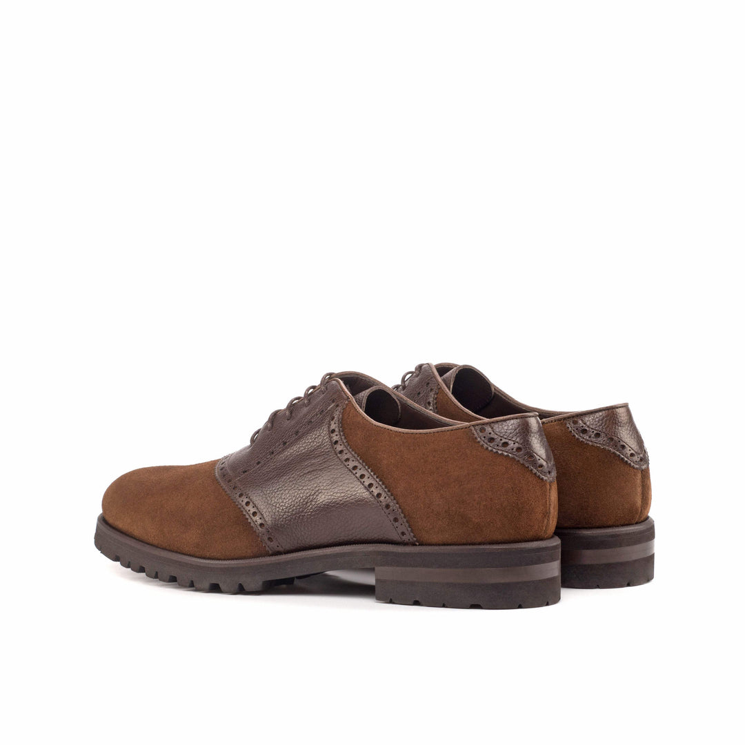 Men's Saddle Shoes Leather Brown Dark Brown 4594 4- MERRIMIUM