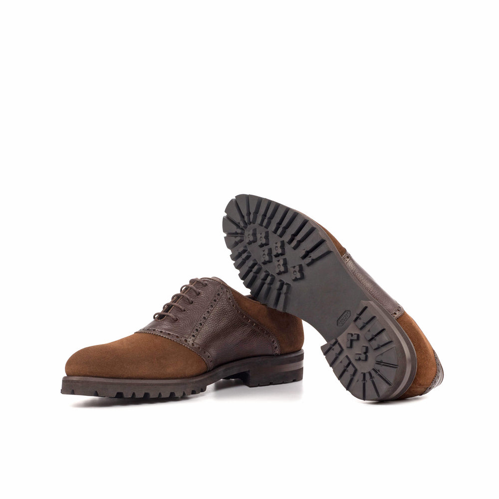 Men's Saddle Shoes Leather Brown Dark Brown 4594 2- MERRIMIUM