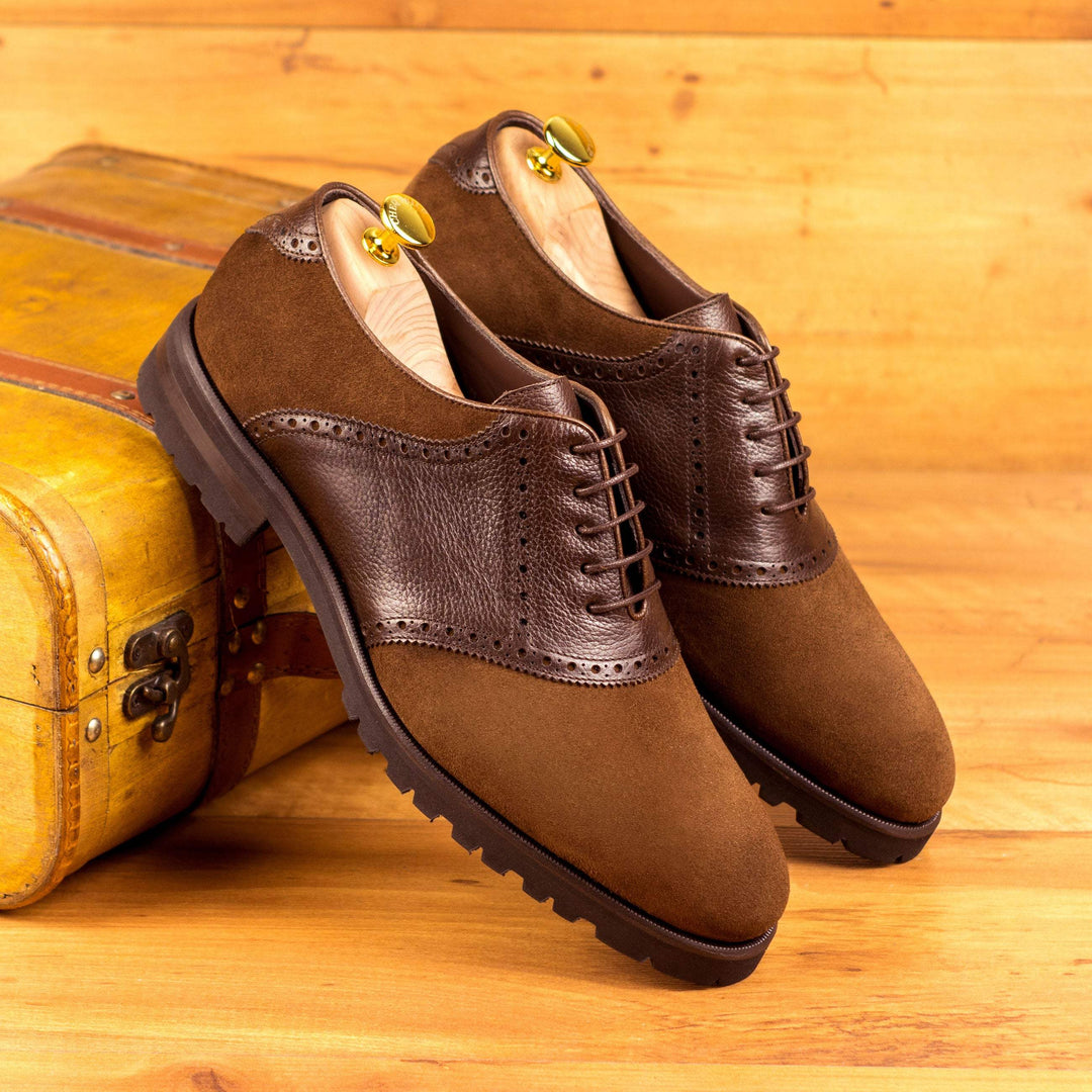 Men's Saddle Shoes Leather Brown Dark Brown 4594 1- MERRIMIUM--GID-1587-4594
