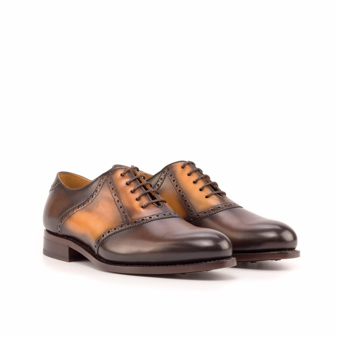 Men's Saddle Shoes Leather Goodyear Welt Brown Dark Brown 4816 3- MERRIMIUM