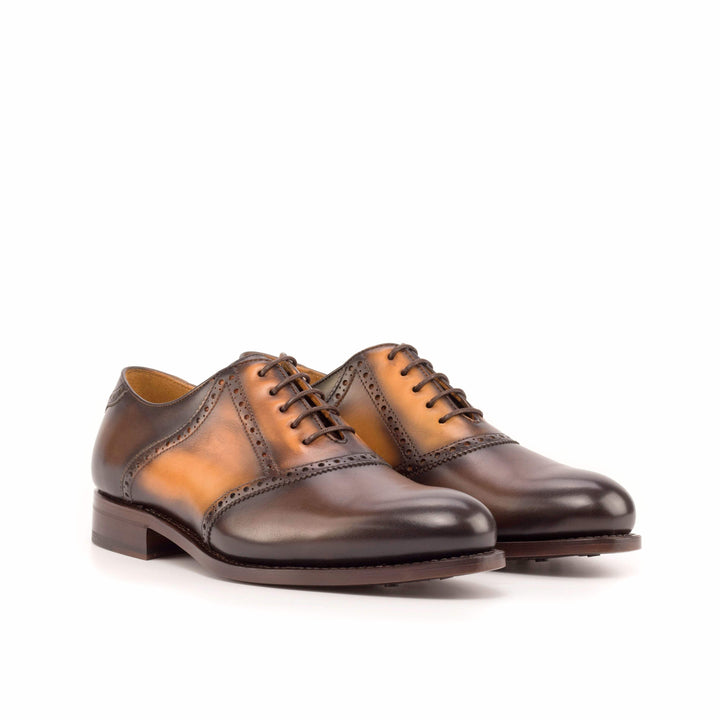 Men's Saddle Shoes Leather Goodyear Welt Brown Dark Brown 4816 3- MERRIMIUM