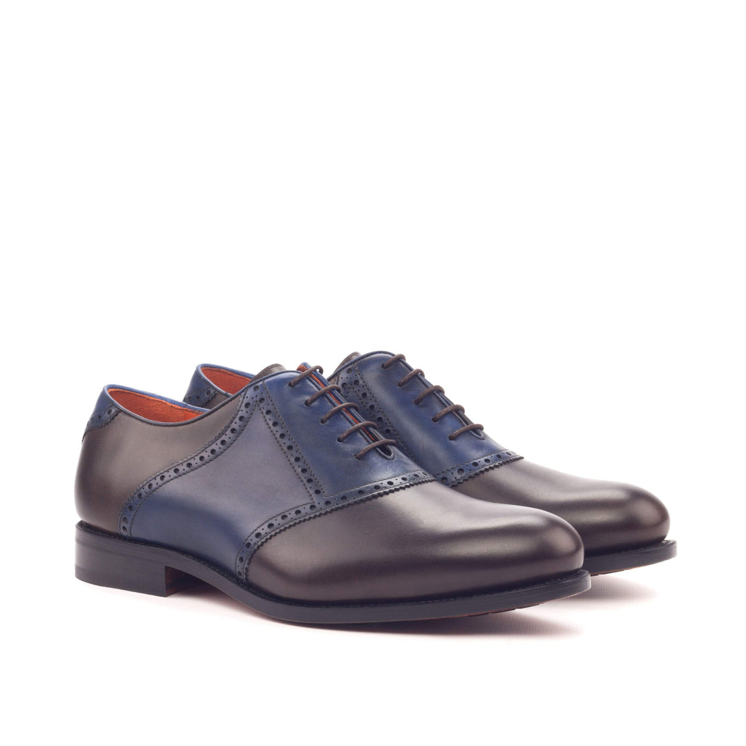 Men's Saddle Shoes Leather Goodyear Welt Dark Brown Blue 3383 3- MERRIMIUM