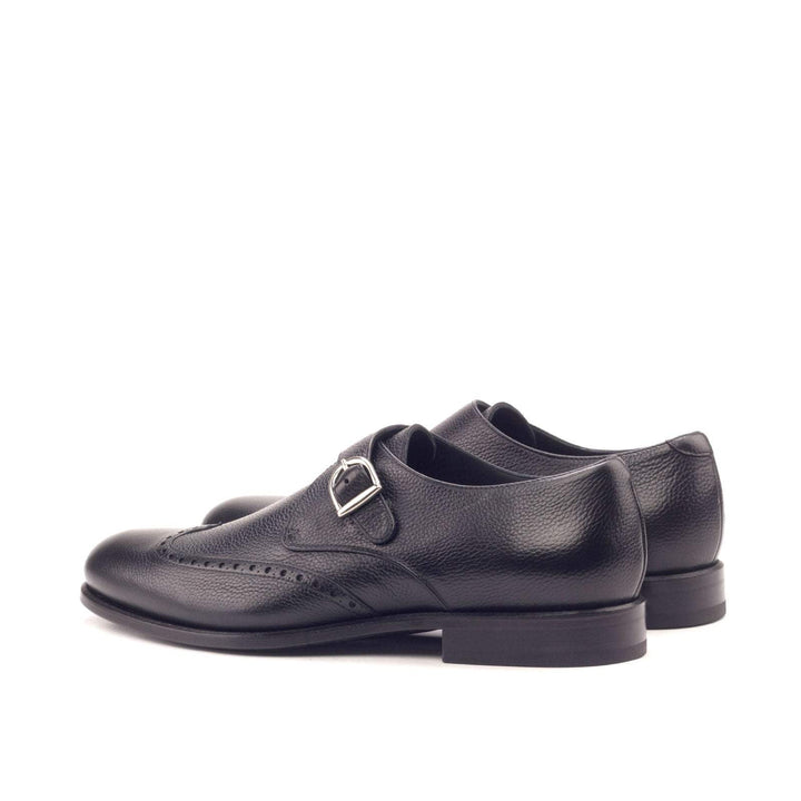 Men's Single Monk Shoes Leather Black 2973 4- MERRIMIUM