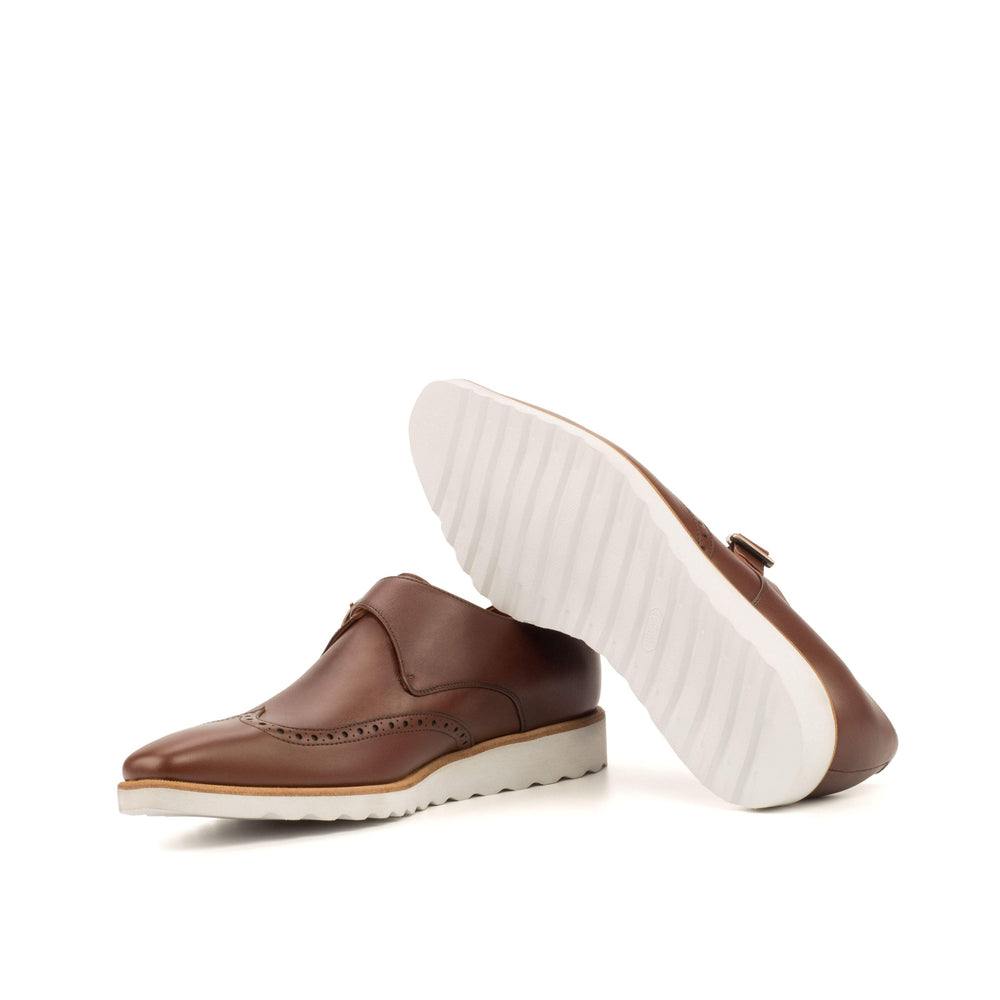Men's Single Monk Shoes Leather Brown 3616 2- MERRIMIUM