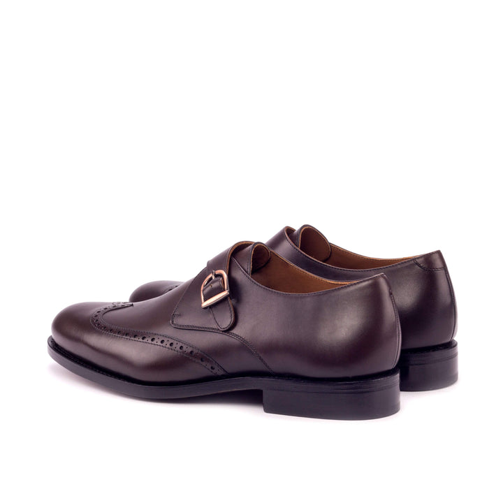 Men's Single Monk Shoes Leather Goodyear Welt Dark Brown 3260 4- MERRIMIUM