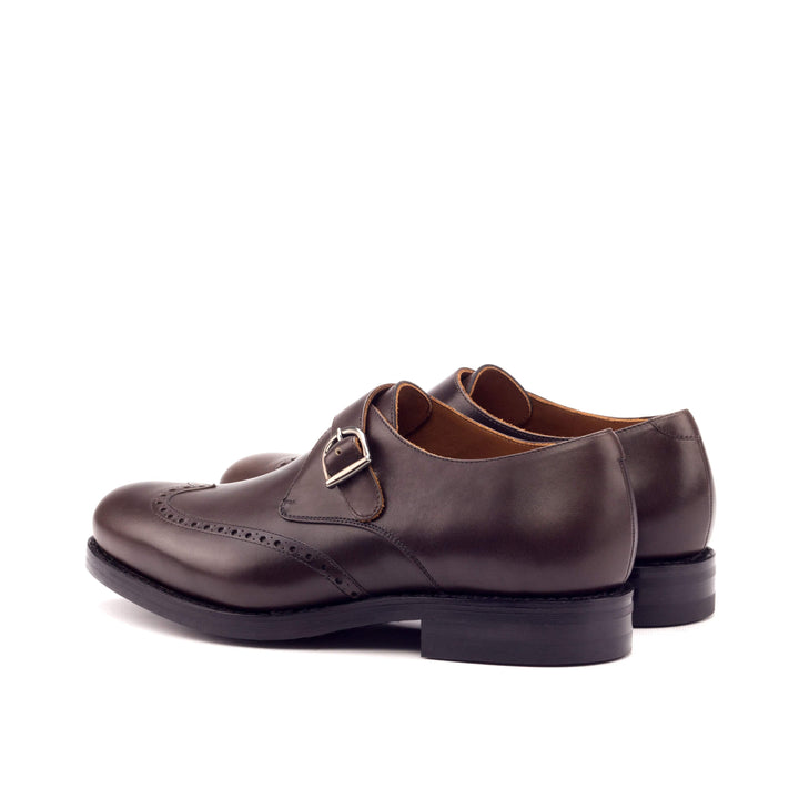 Men's Single Monk Shoes Leather Goodyear Welt Dark Brown 3262 4- MERRIMIUM