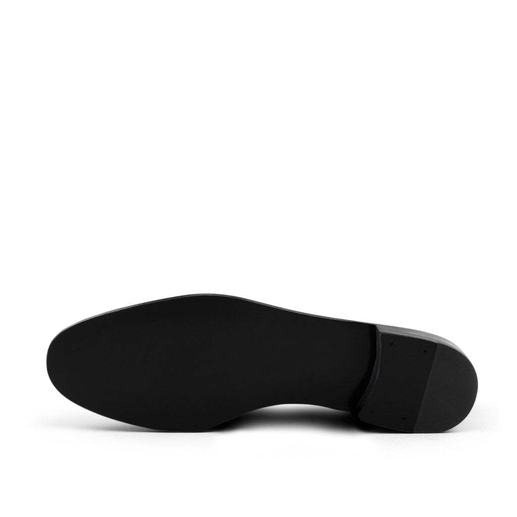Men's Wellington Slippers Leather Black Grey 3410 5- MERRIMIUM