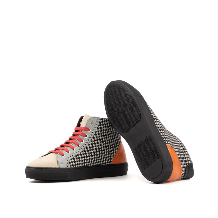 Men's High Kick Leather Sneakers Wide Plus Size Black Grey 5898 2 MERRIMIUM