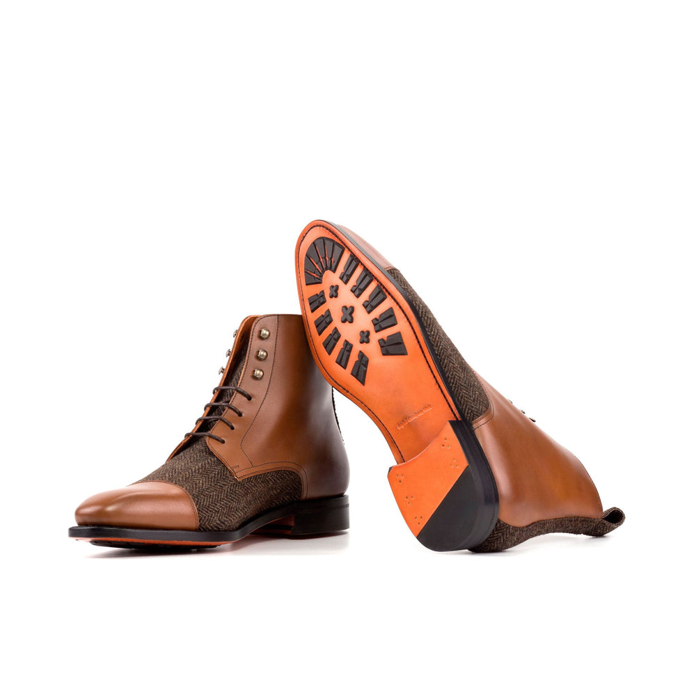 Men's Jumper Leather Boots Goodyear Welt Wide Plus Size Brown 5760 2 MERRIMIUM