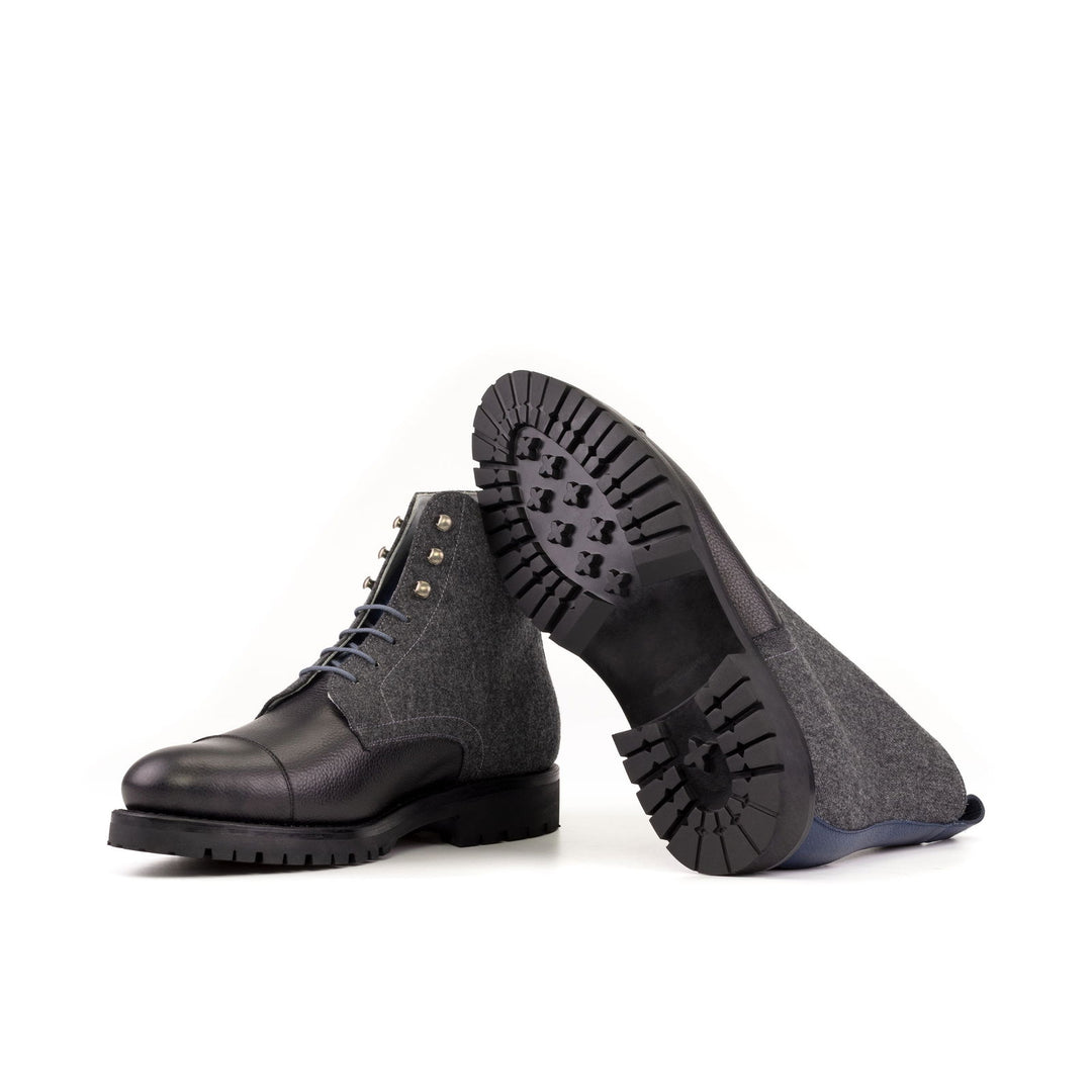 Men's Jumper Leather Boots Goodyear Welt Wide Plus Size Grey Blue 5563 2 MERRIMIUM