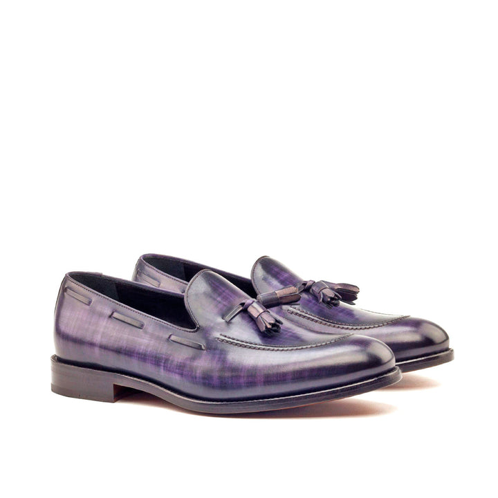 Men's Loafer Shoes Patina Leather Wide Plus Size Violet Blue 2768 3 MERRIMIUM