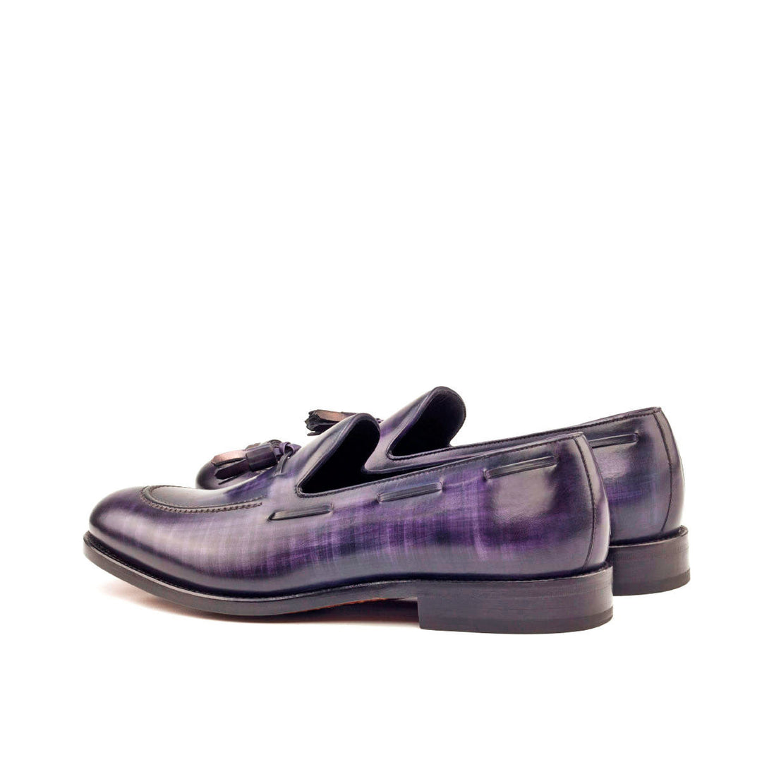 Men's Loafer Shoes Patina Leather Wide Plus Size Violet Blue 2768 4 MERRIMIUM