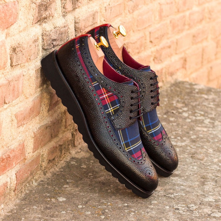 Men's Longwing Blucher Leather Shoes Wide Plus Size Blue Red 3322 1 MERRIMIUM