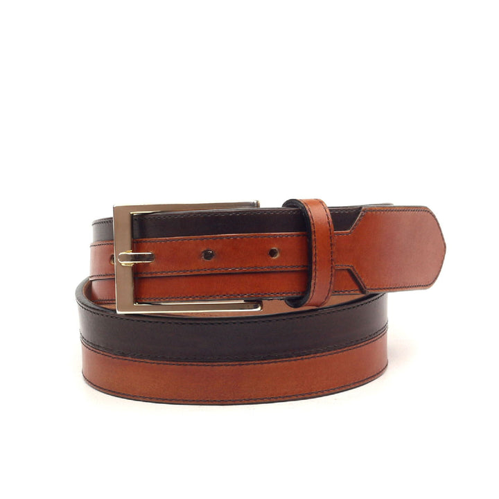 Men's Marseille Leather Belt Brown Dark Brown 2378 2 MERRIMIUM