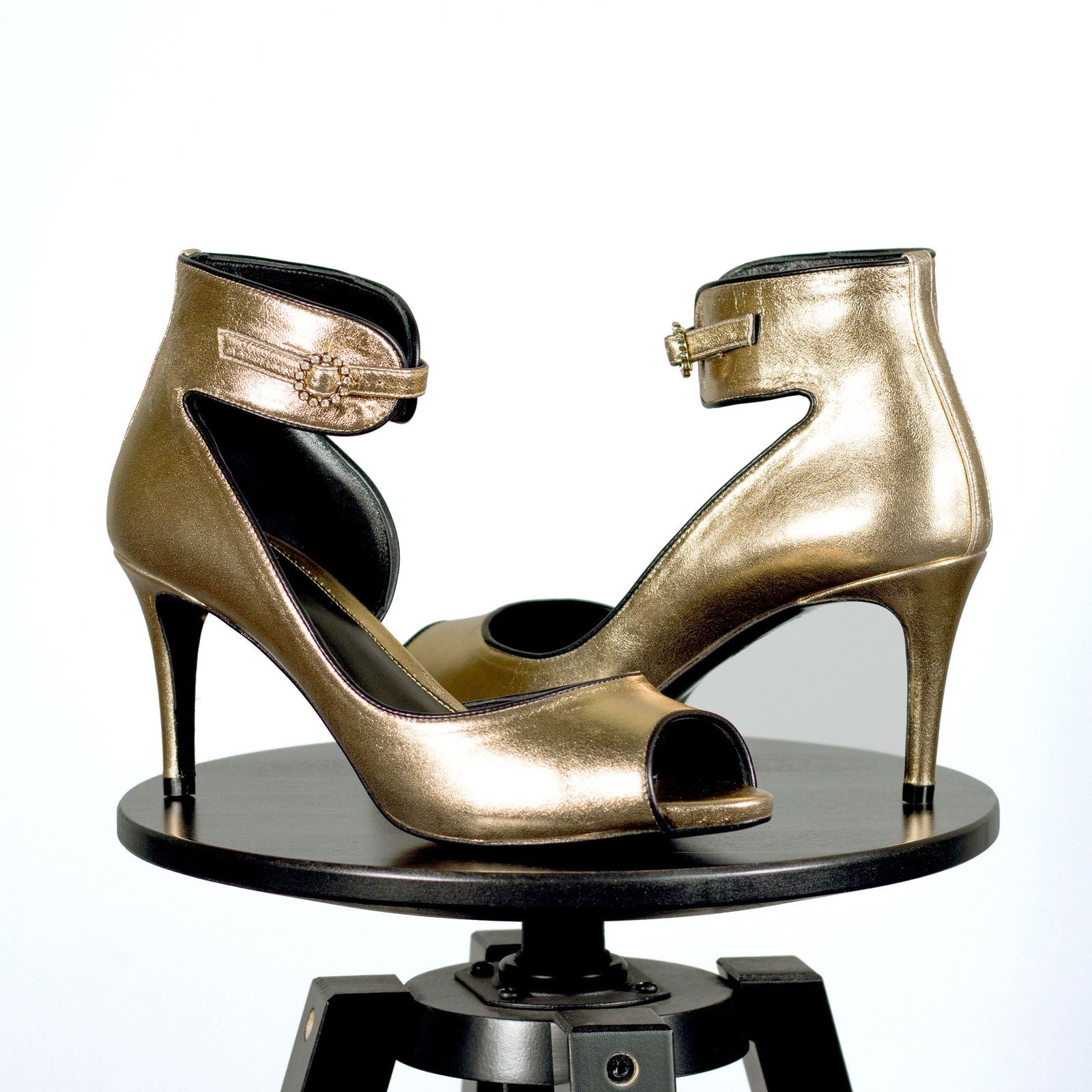 Women's Ibiza70 Ankle Strap Leather Heels Wide Plus Size Luxury