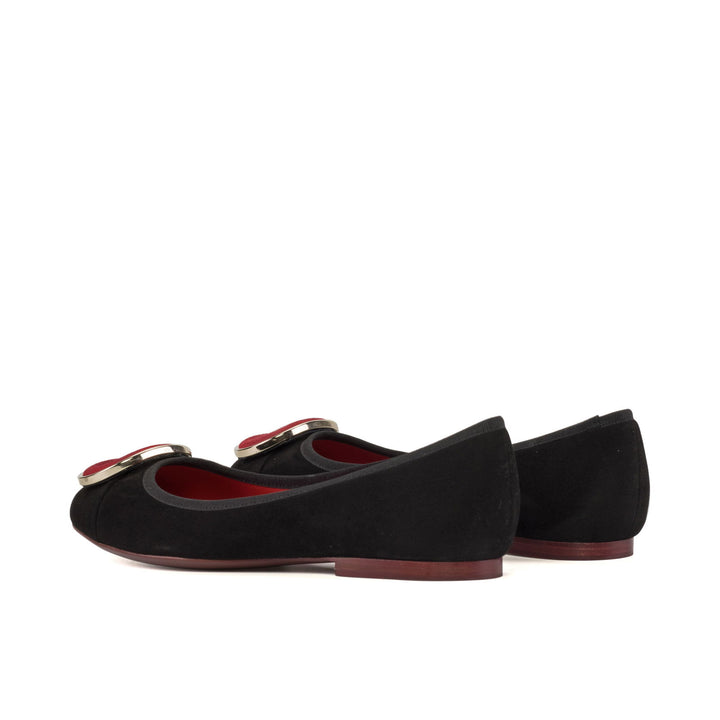 Women's Padua Flat Leather Shoes Wide Plus Size Passion Red Luxury Black 5285 2 MERRIMIUM
