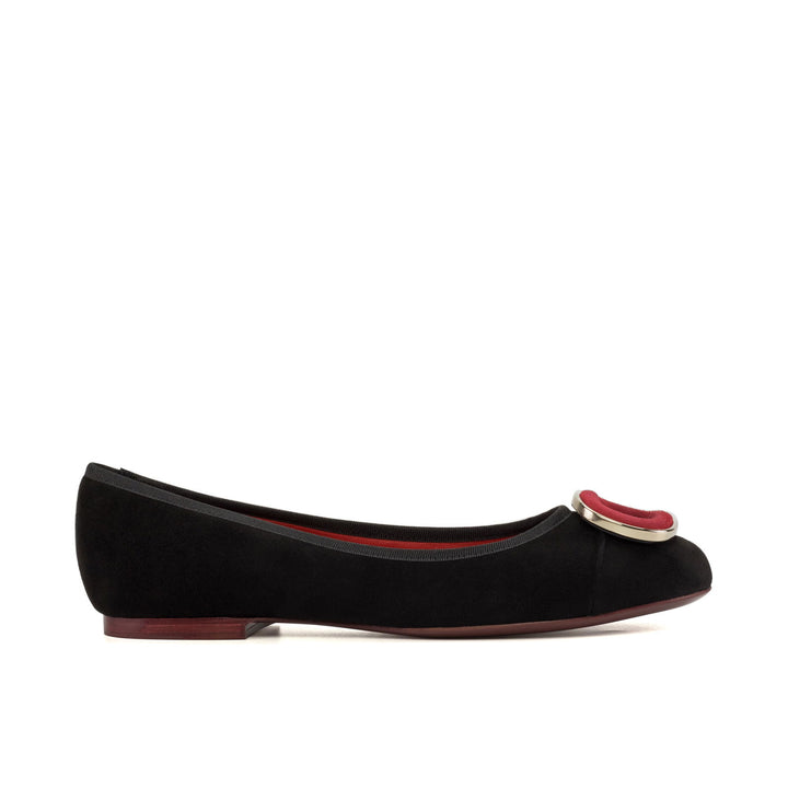 Women's Padua Flat Leather Shoes Wide Plus Size Passion Red Luxury Black 5285 3 MERRIMIUM