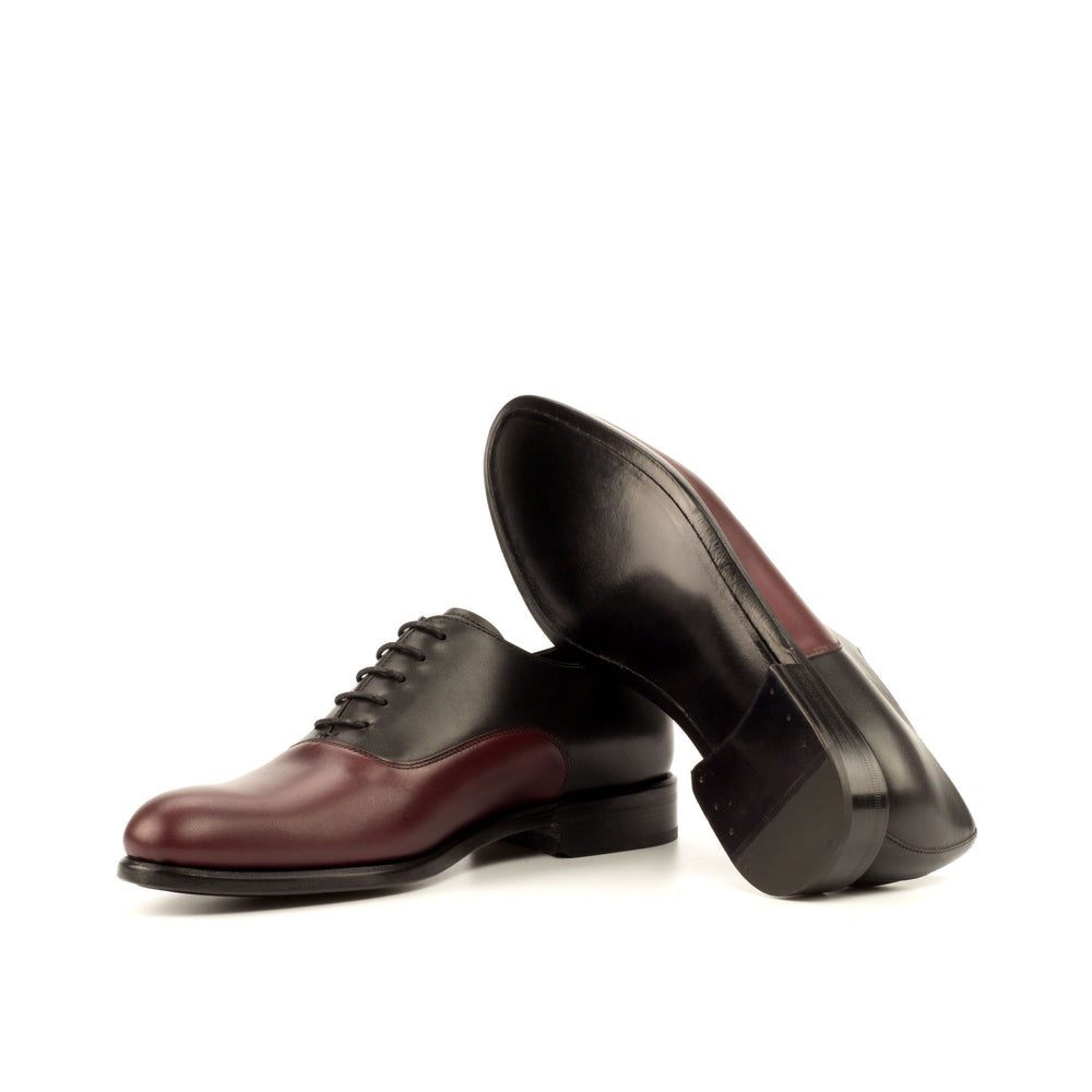 Women's Oxford Leather Shoes Black Burgundy 3632 2 MERRIMIUM