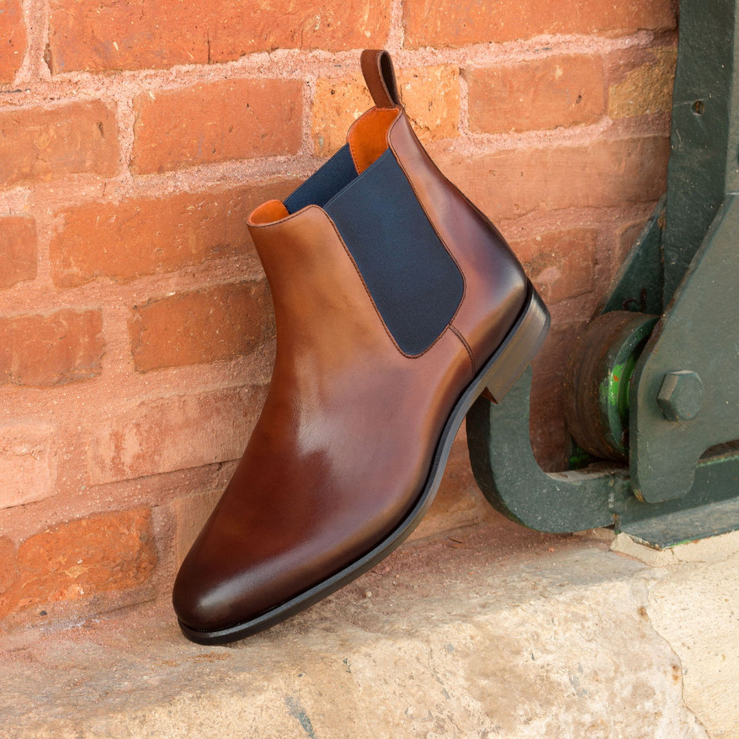 Men's Chelsea Boots Classic Leather Wide Plus Size Brown 2372 1 MERRIMIUM