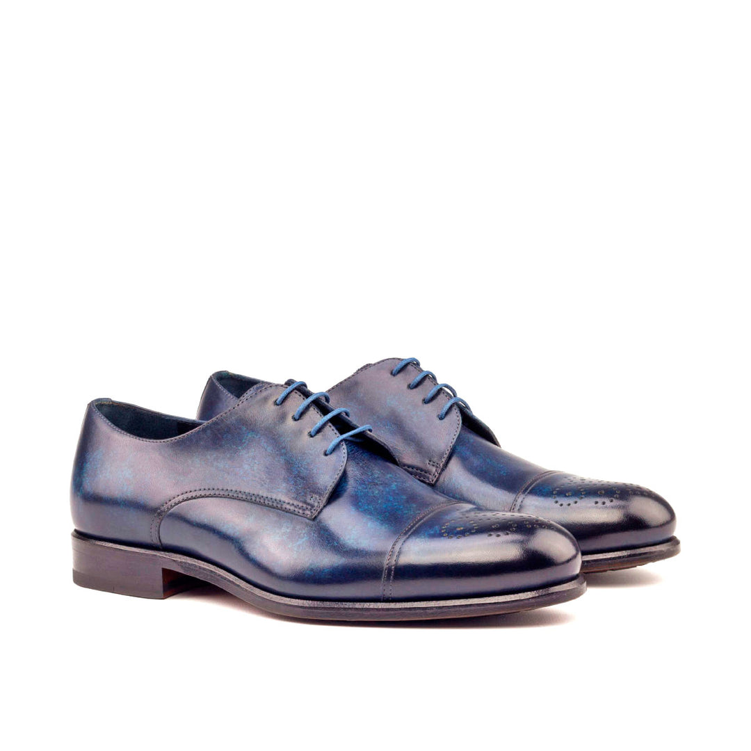 Men's Derby Shoes Patina Leather Wide Plus Size Blue 2670 3 MERRIMIUM