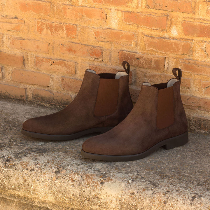 Men's Chelsea Boots Classic Leather Wide Plus Size Brown 2953 1 MERRIMIUM