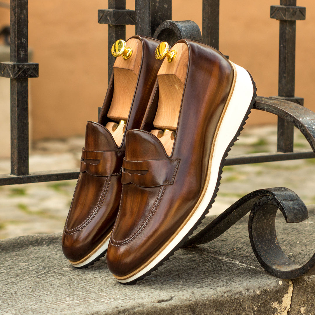 Men's Loafer Shoes Patina Wide Plus Size Brown 3512 1 MERRIMIUM