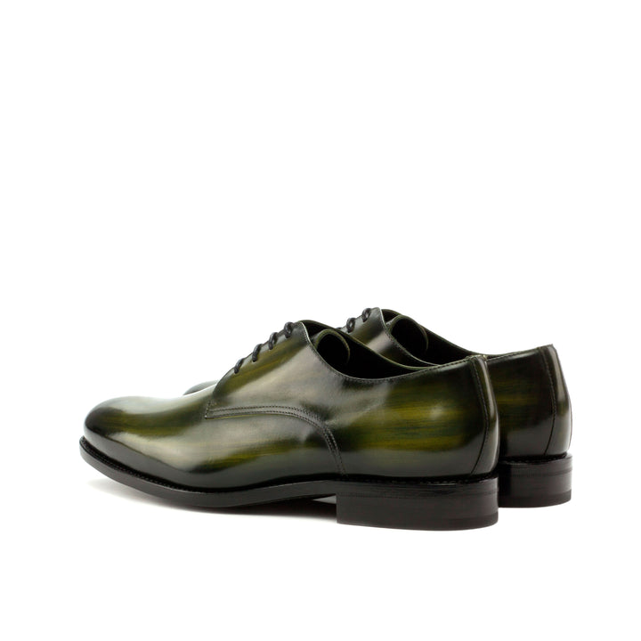 Men's Derby Shoes Patina Leather Goodyear Welt Wide Plus Size Green 3612 4 MERRIMIUM