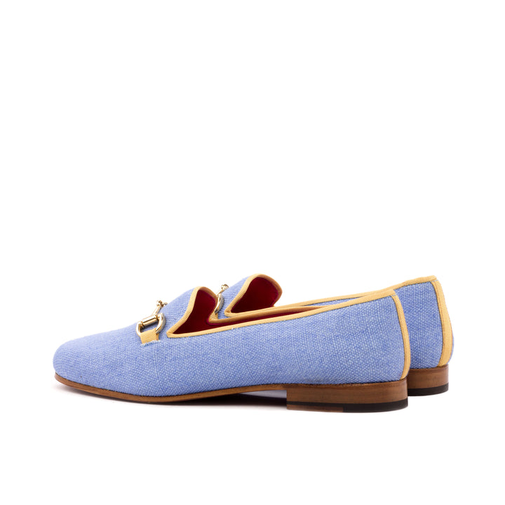 Women's Rose Leather Slippers Blue Yellow 3584 3 MERRIMIUM