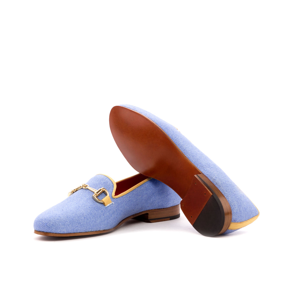 Women's Rose Leather Slippers Blue Yellow 3584 2 MERRIMIUM