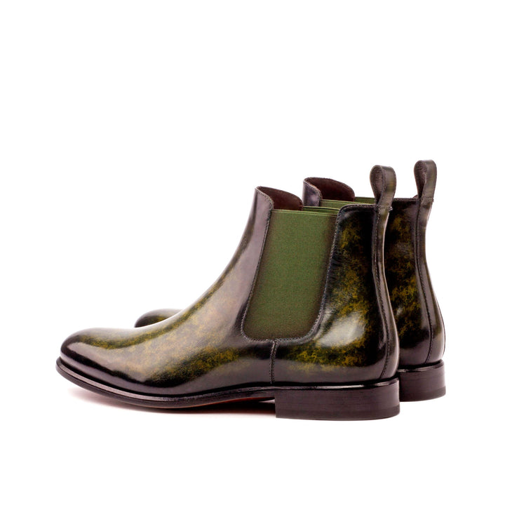 Men's Chelsea Boots Classic Patina Leather Wide Plus Size Green 3560 4 MERRIMIUM