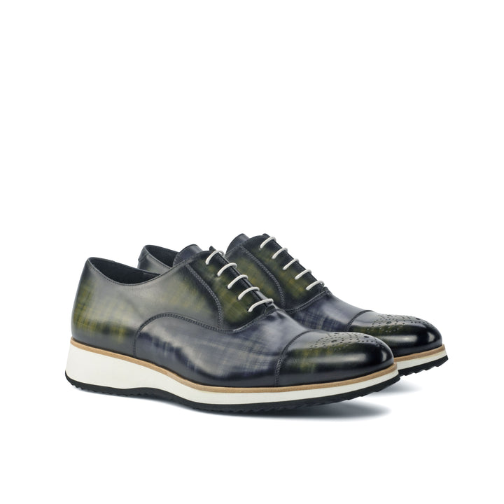 Men's Oxford Shoes Patina Wide Plus Size Grey Green 4532 3 MERRIMIUM