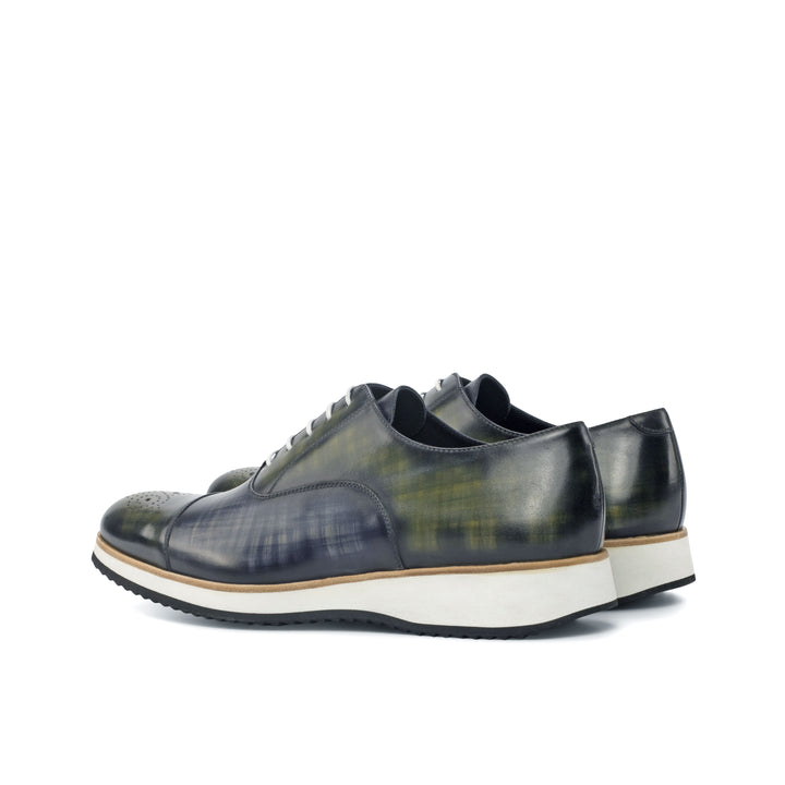 Men's Oxford Shoes Patina Wide Plus Size Grey Green 4532 4 MERRIMIUM