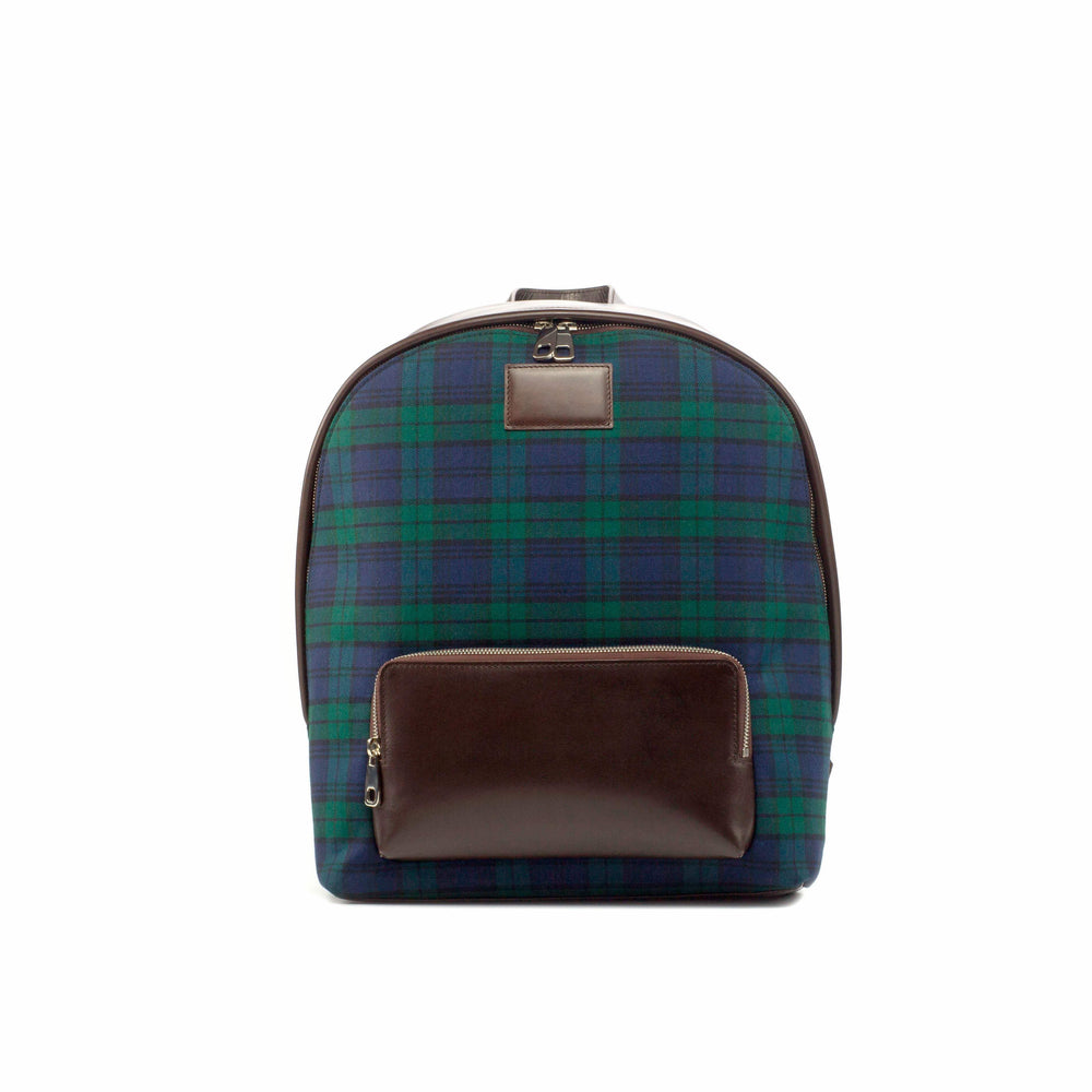 Backpack Bag Leather Green Dark Brown 4310 2- MERRIMIUM