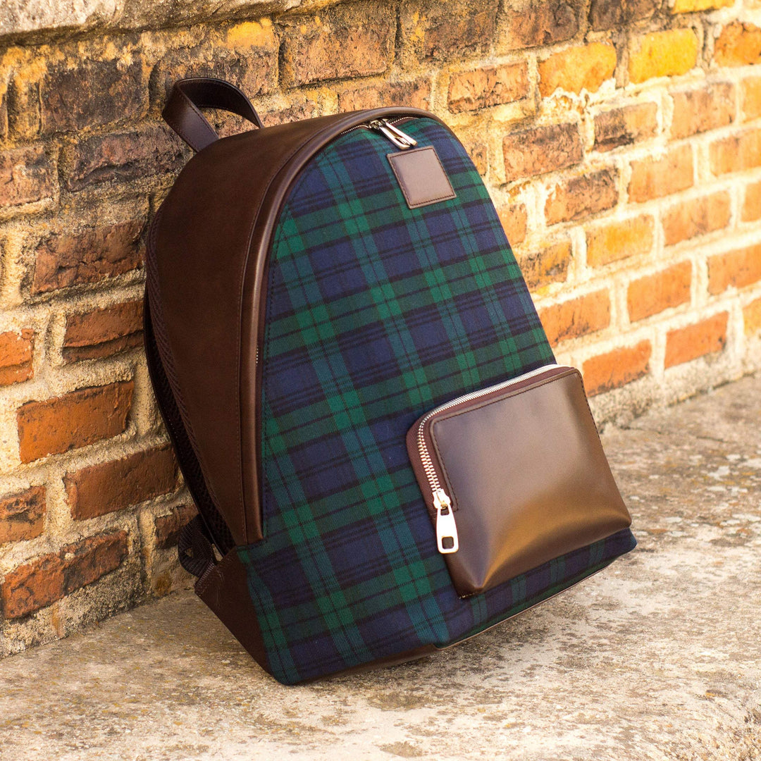 Backpack Bag Leather Green Dark Brown 4310 1- MERRIMIUM--GID-1937-4310