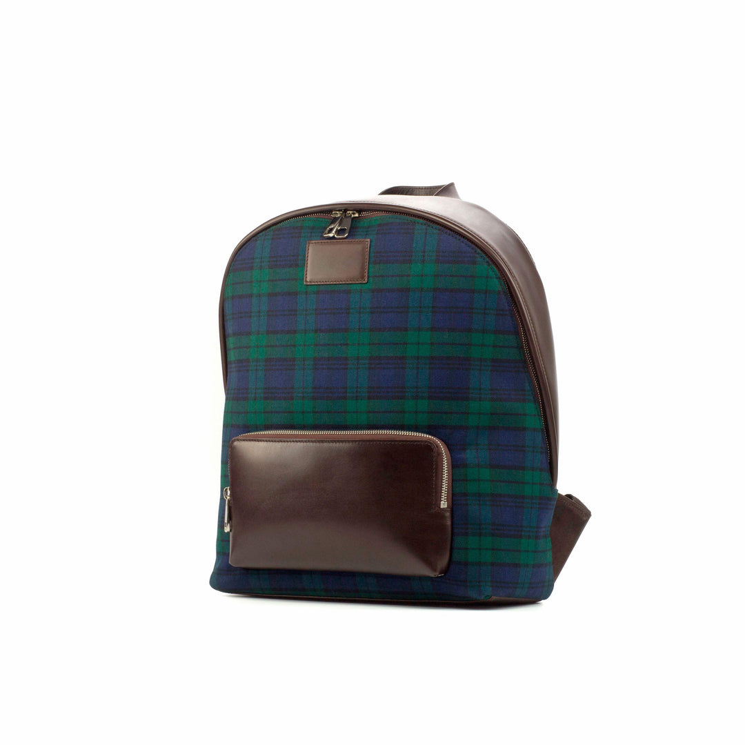 Backpack Bag Leather Green Dark Brown 4310 3- MERRIMIUM