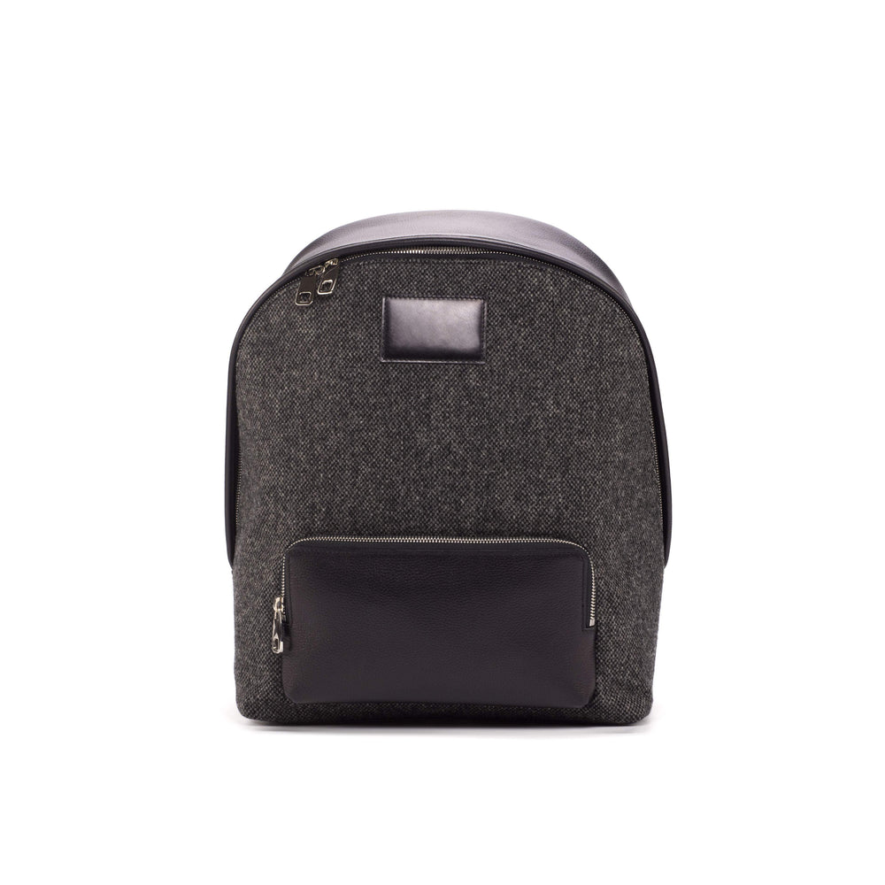 Backpack Bag Leather Grey Black 4581 2- MERRIMIUM