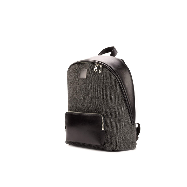 Backpack Bag Leather Grey Black 4906 3- MERRIMIUM