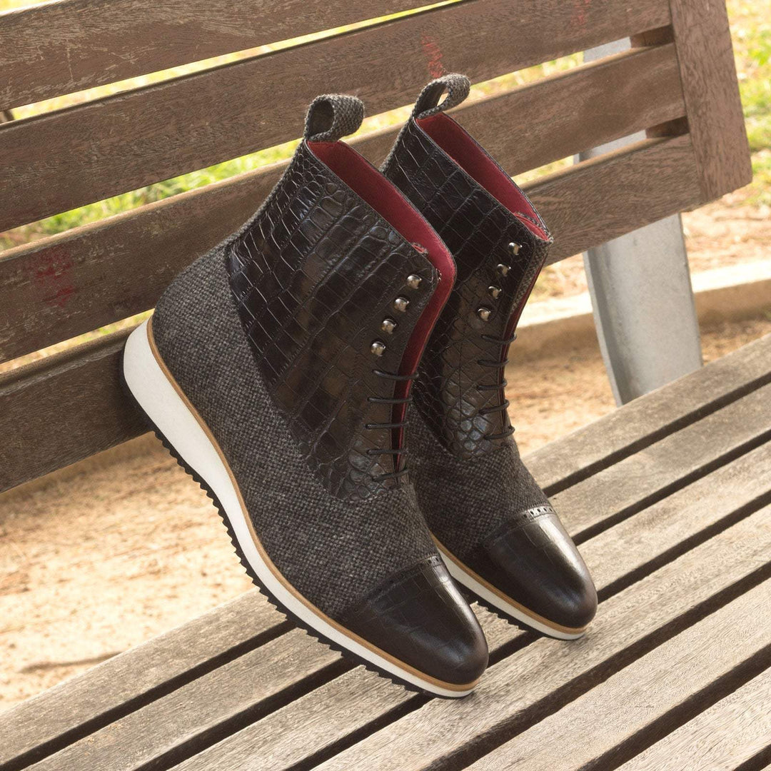 Balmoral Boot-Painted Croco, Sartorial, Black, Grey 1-MERRIMIUM--GID-1533-2565-wholesale