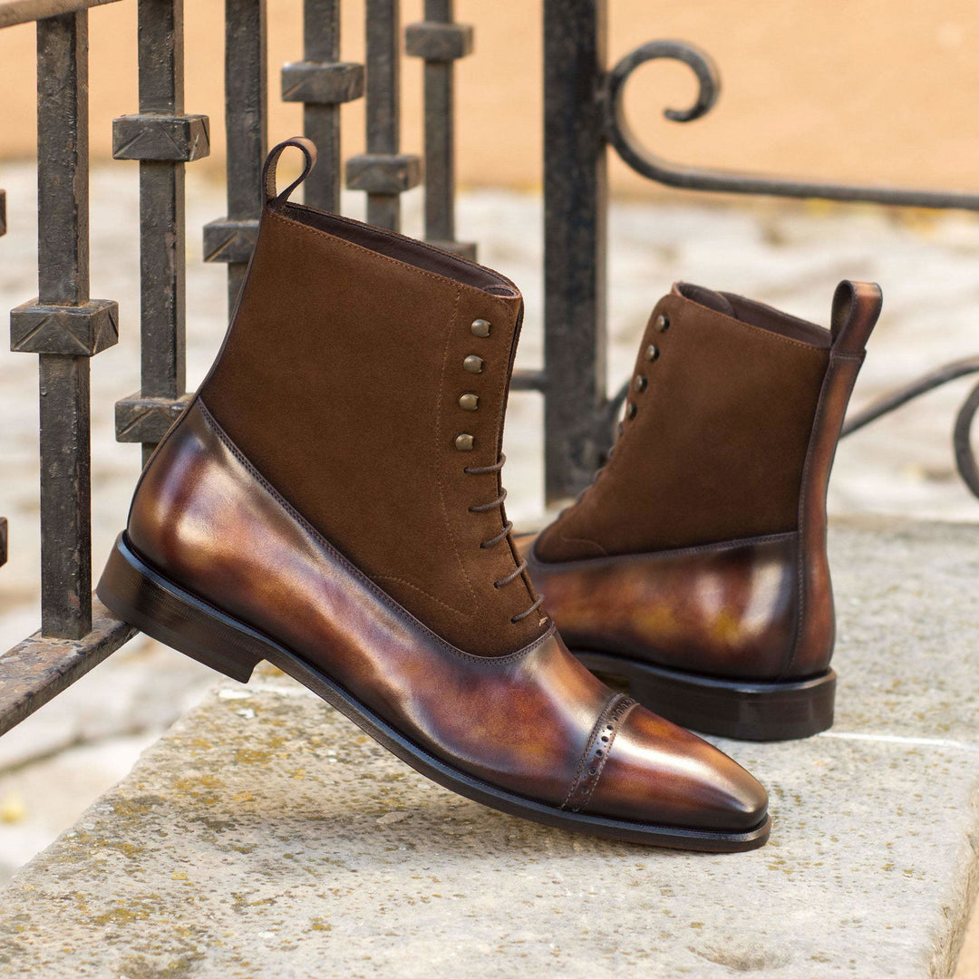 Balmoral Boot-Patina, Lux Suede, Burgundy, Brown 1-MERRIMIUM-WS