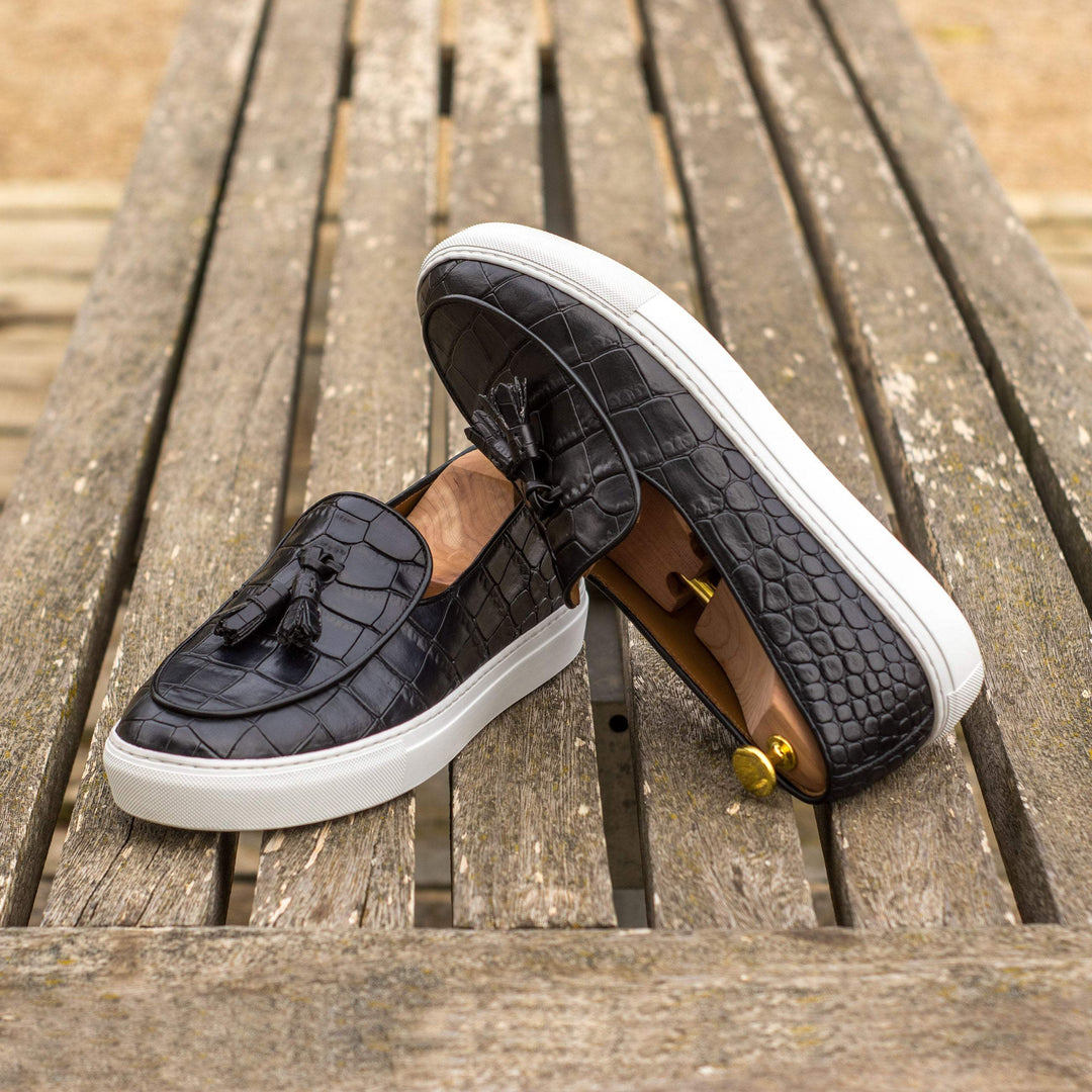 Belgian Sneaker-Painted Croco, Black 1-MERRIMIUM-WS