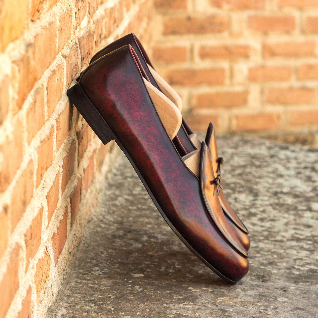 Belgian Slipper-Patina, Burgundy, Dark Brown 1-MERRIMIUM-WS