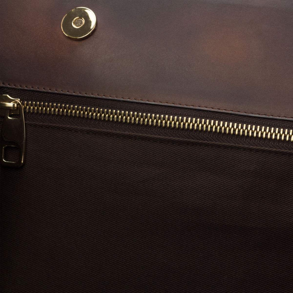 Briefcase Leather Brown Dark Brown 2862 2- MERRIMIUM