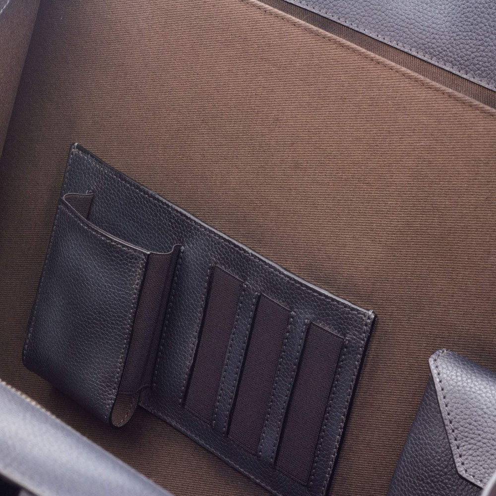 Briefcase Leather Burgundy Grey 2943 2- MERRIMIUM