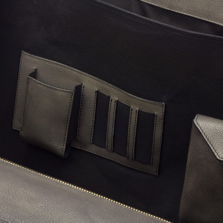 Briefcase Leather Grey 3159 2- MERRIMIUM