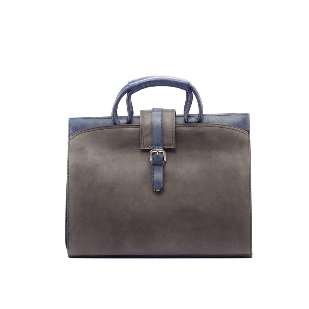 Briefcase Leather Grey Blue 3147 3- MERRIMIUM