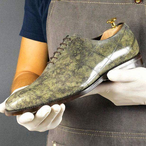Cartography Grey Marble Patina Wholecut Goodyear Welt Shoes Limited Edition-Wholesale - MERRIMIUM