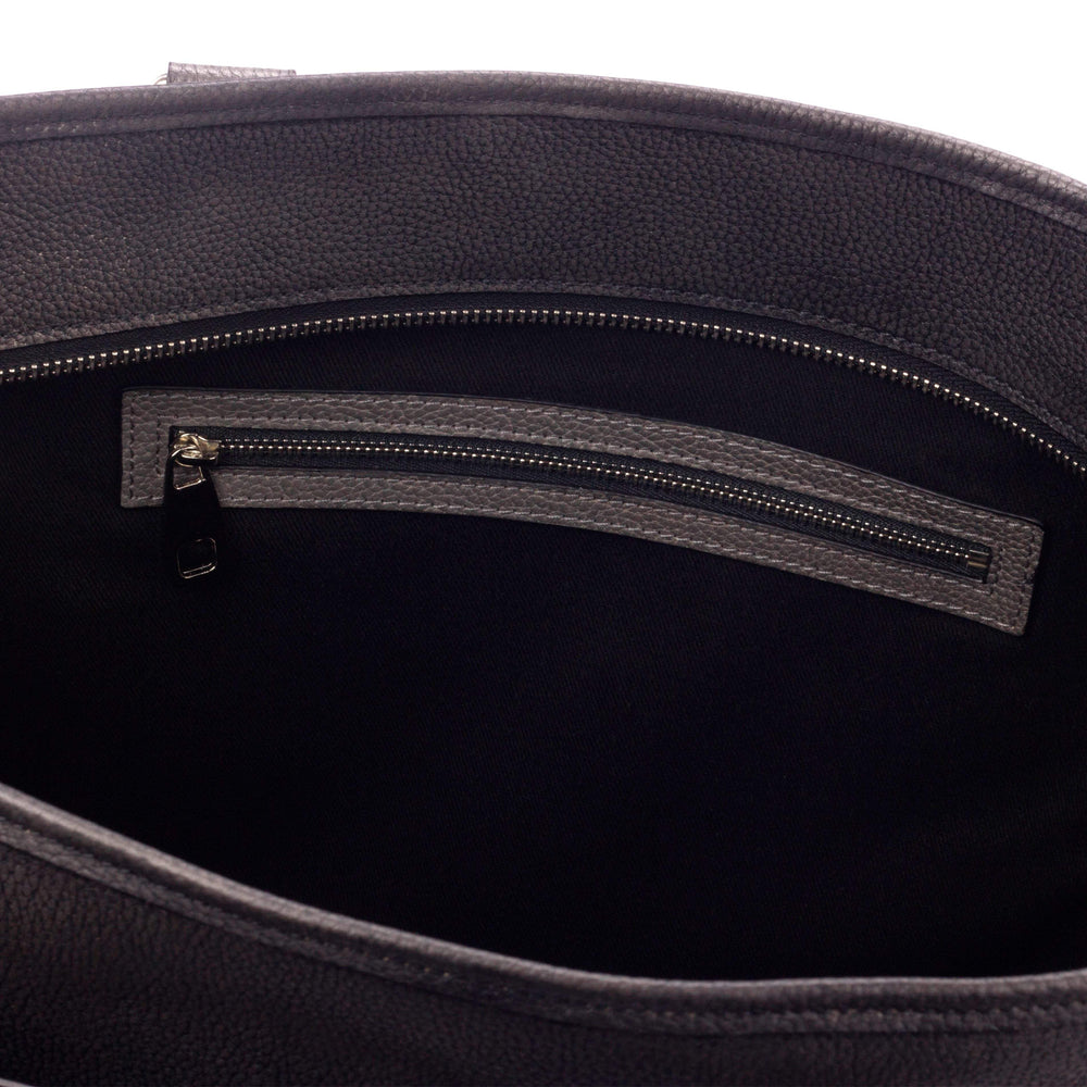 Casual Tote Bag Leather Grey Blue 3149 2- MERRIMIUM
