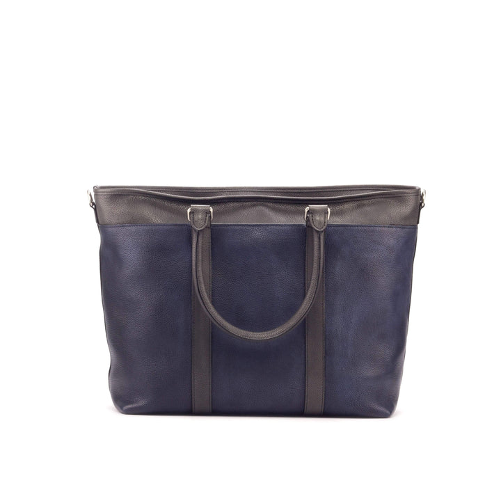 Casual Tote Bag Leather Grey Blue 3149 3- MERRIMIUM