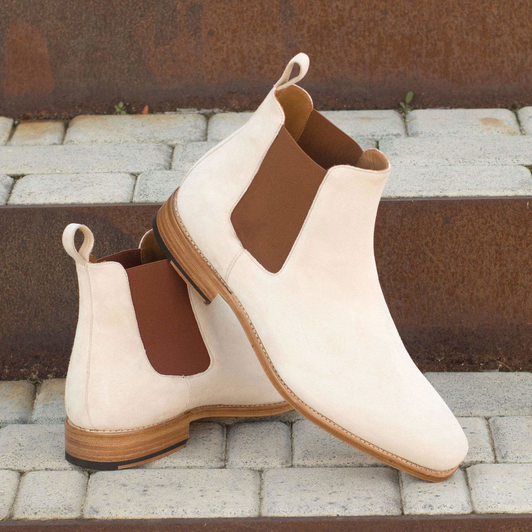 Chelsea Boot Classic-Kid Suede, White 1-MERRIMIUM-WS